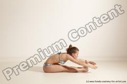 Underwear Gymnastic poses Woman White Moving poses Slim long brown Dynamic poses Academic